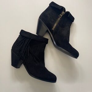 Sam Edelman Louie Black Fringe Ankle Boot